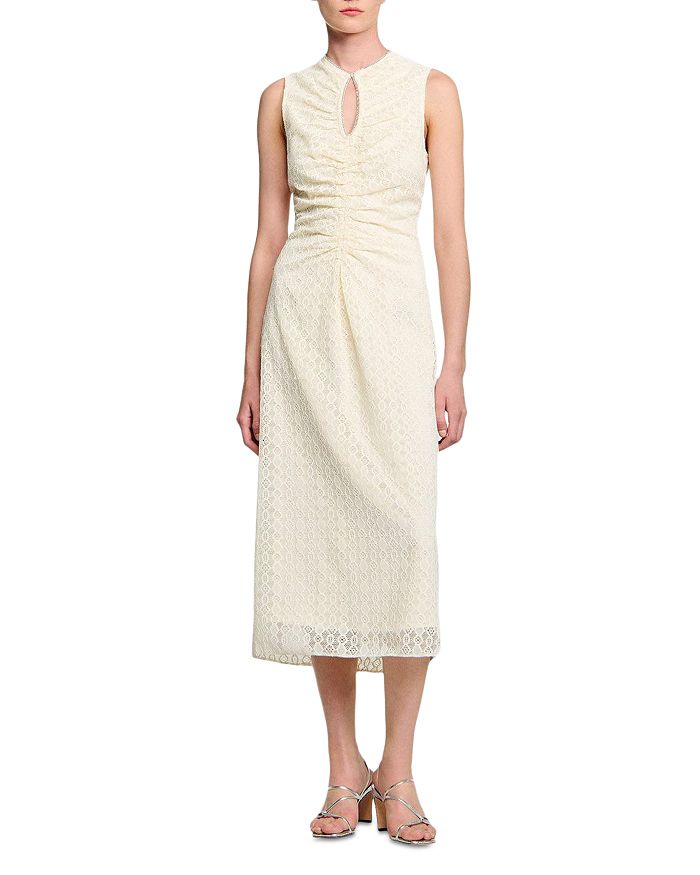 Кружевное платье миди Sandro, слоновая кость/кремовый
Кружевное платье миди Sandro, слоновая кость/кремовый