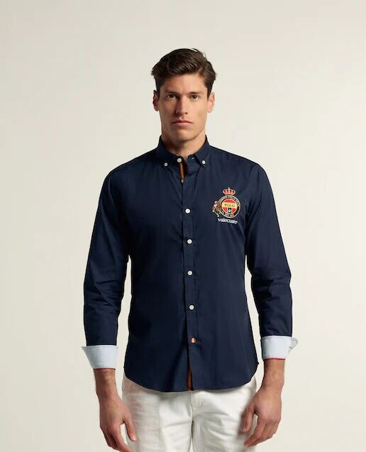 Мужская однотонная рубашка-оксфорд классического кроя Valecuatro, темно-синий
Мужская однотонная рубашка-оксфорд классического кроя Valecuatro, темно-синий