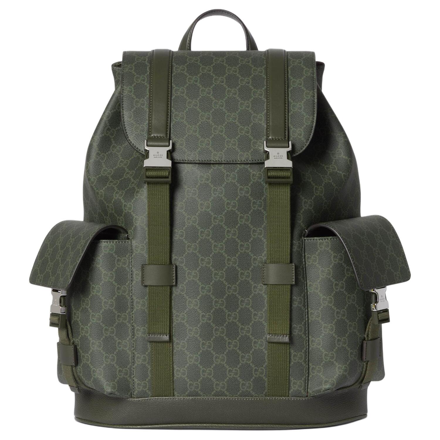 GUCCI Большой зеленый рюкзак из ткани с покрытием для мужчин
GUCCI Большой зеленый рюкзак из ткани с покрытием для мужчин