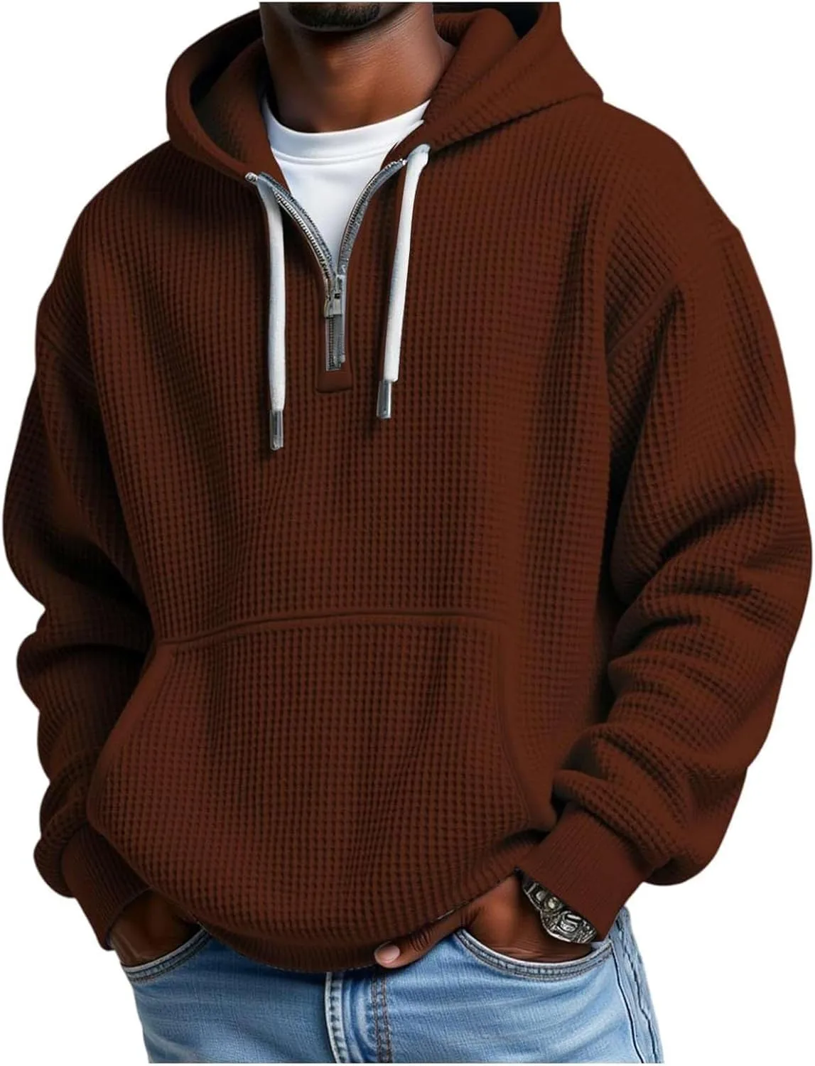 Мужской худи на молнии с вафельной вязкой — мягкий и уютный пуловер с карманами на молнии Ymavse
Мужской худи на молнии с вафельной вязкой — мягкий и уютный пуловер с карманами на молнии Ymavse