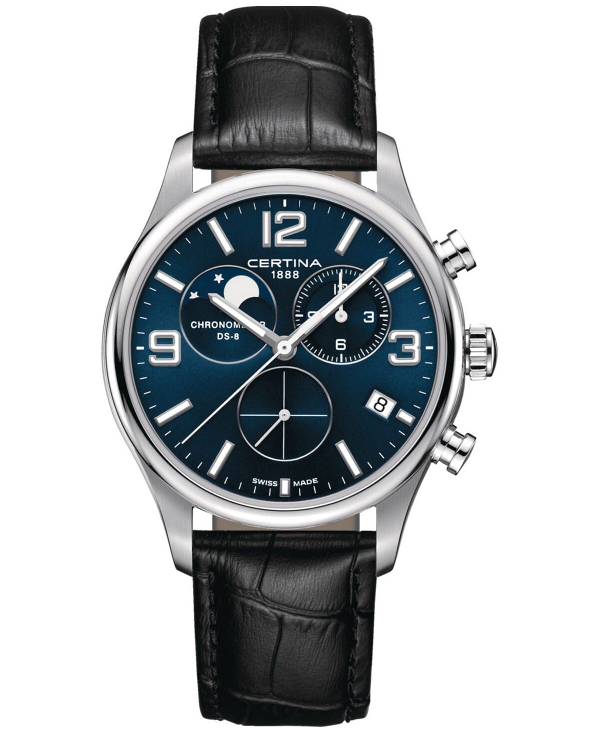 Мужские швейцарские часы с хронографом DS-8 Moon Phase, черный кожаный ремешок, 42 мм Certina
Мужские швейцарские часы с хронографом DS-8 Moon Phase, черный кожаный ремешок, 42 мм Certina