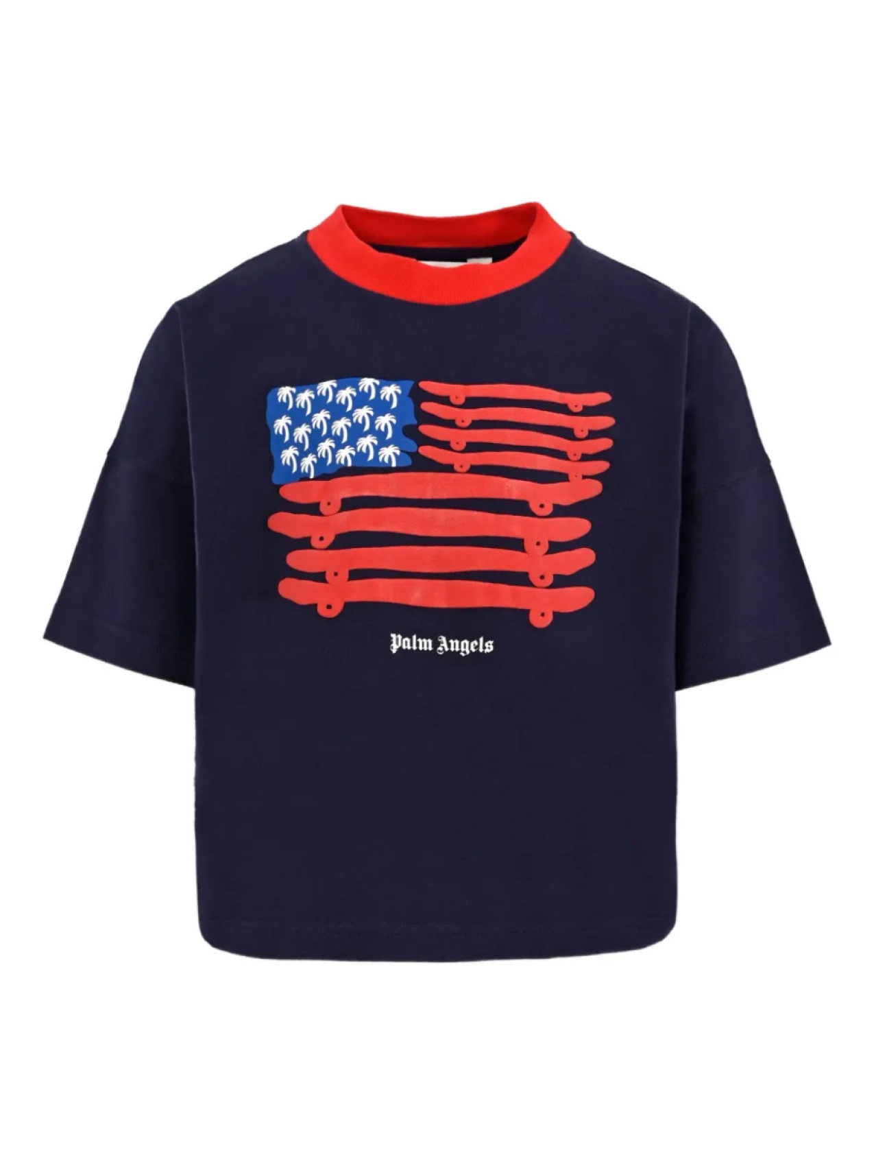 Футболка с изображением скейтборда и флага Palm Angels Kids, синий
Футболка с изображением скейтборда и флага Palm Angels Kids, синий