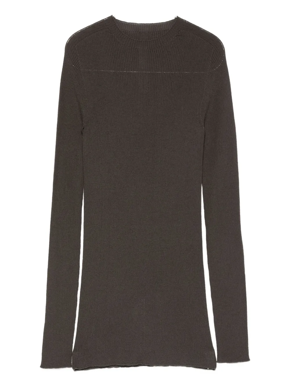 Футболка из шерсти в рубчик Rick Owens, коричневый 
Футболка из шерсти в рубчик Rick Owens, коричневый