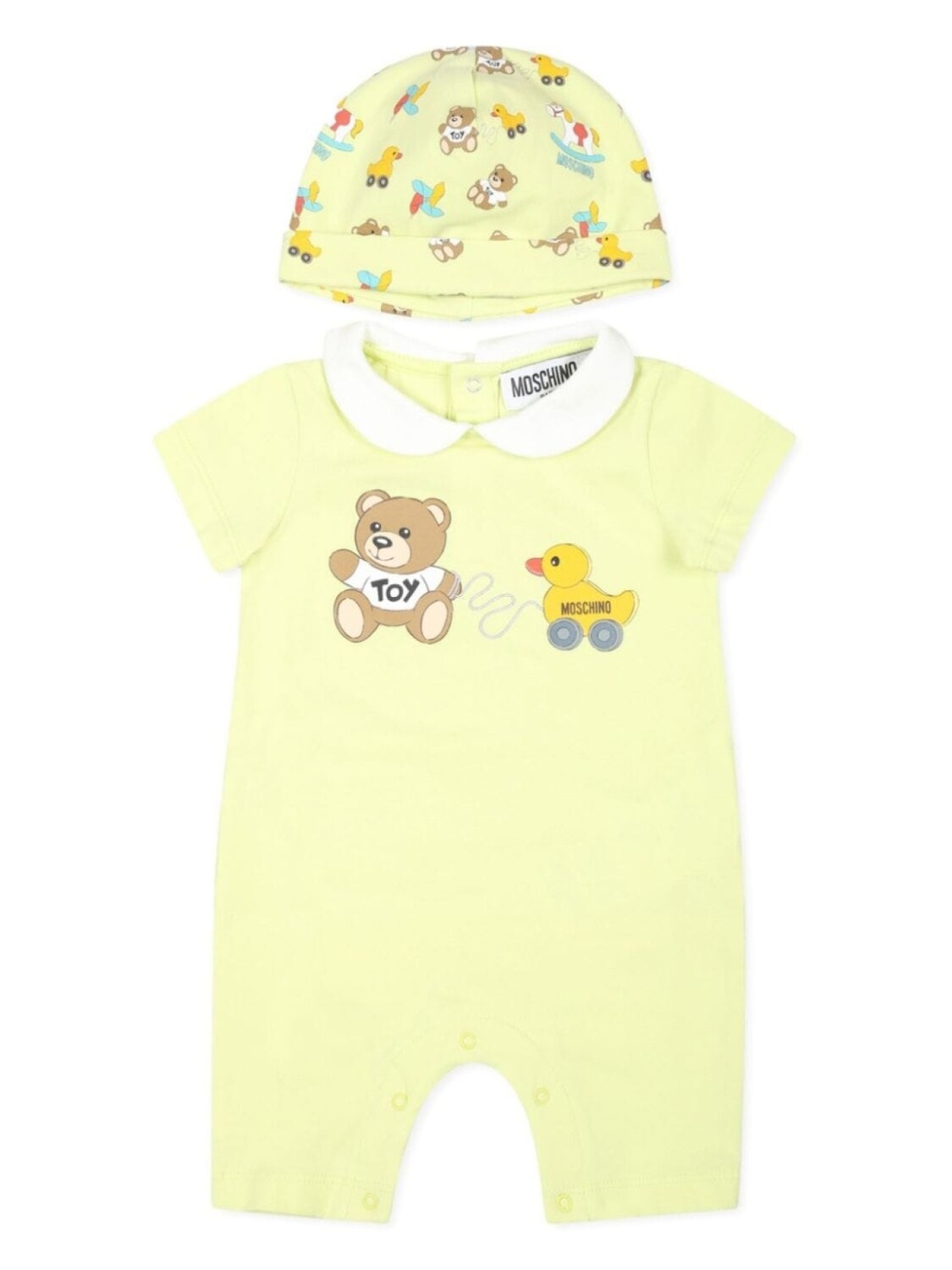 Детский комплект Moschino Kids с мотивом «плюшевый мишка-утка» (набор из двух штук), желтый
Детский комплект Moschino Kids с мотивом «плюшевый мишка-утка» (набор из двух штук), желтый
