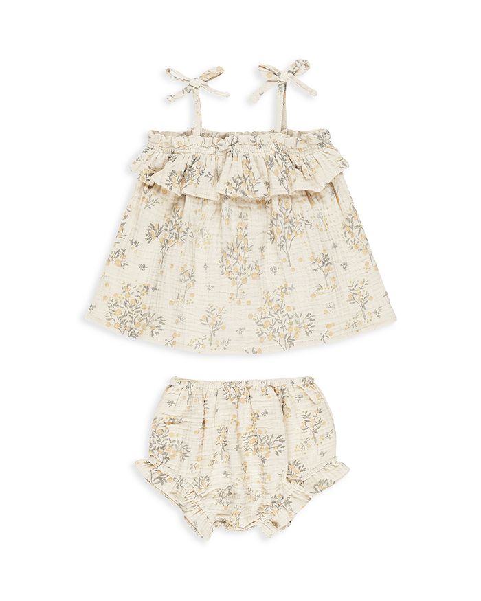 Детский комплект с рюшами: топ-труба и шорты - Baby Rylee + Cru, коричневый/бежевый 
Детский комплект с рюшами: топ-труба и шорты - Baby Rylee + Cru, коричневый/бежевый