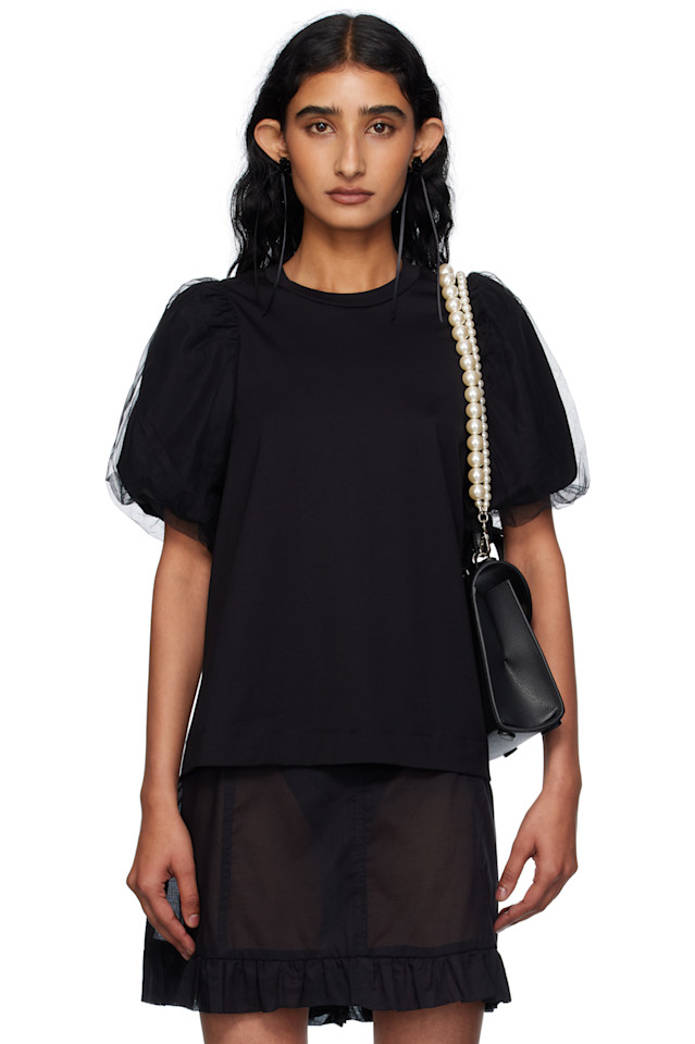 Туника с пышными рукавами из тюля Simone Rocha, черный
Туника с пышными рукавами из тюля Simone Rocha, черный