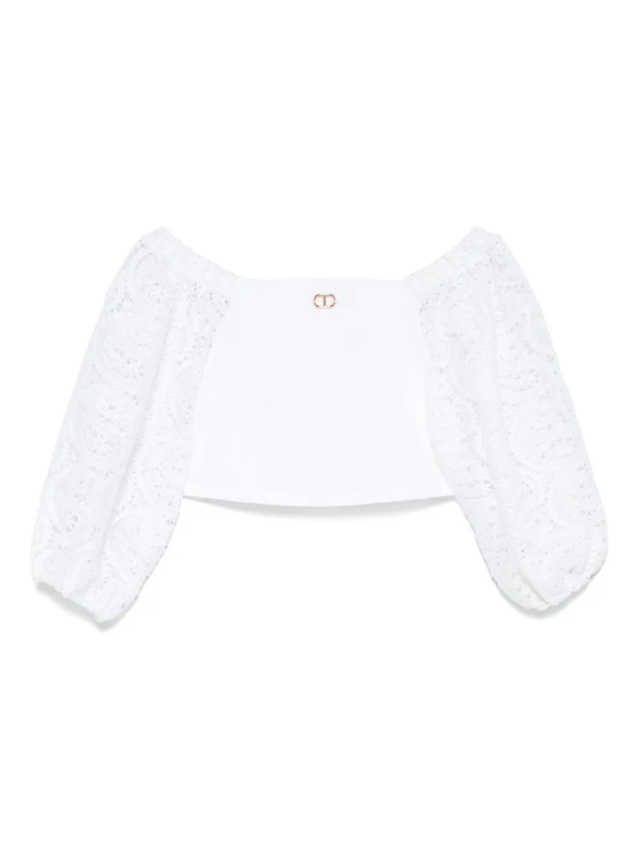 Топ из хлопковой смеси TWINSET Kids, белый 
Топ из хлопковой смеси TWINSET Kids, белый