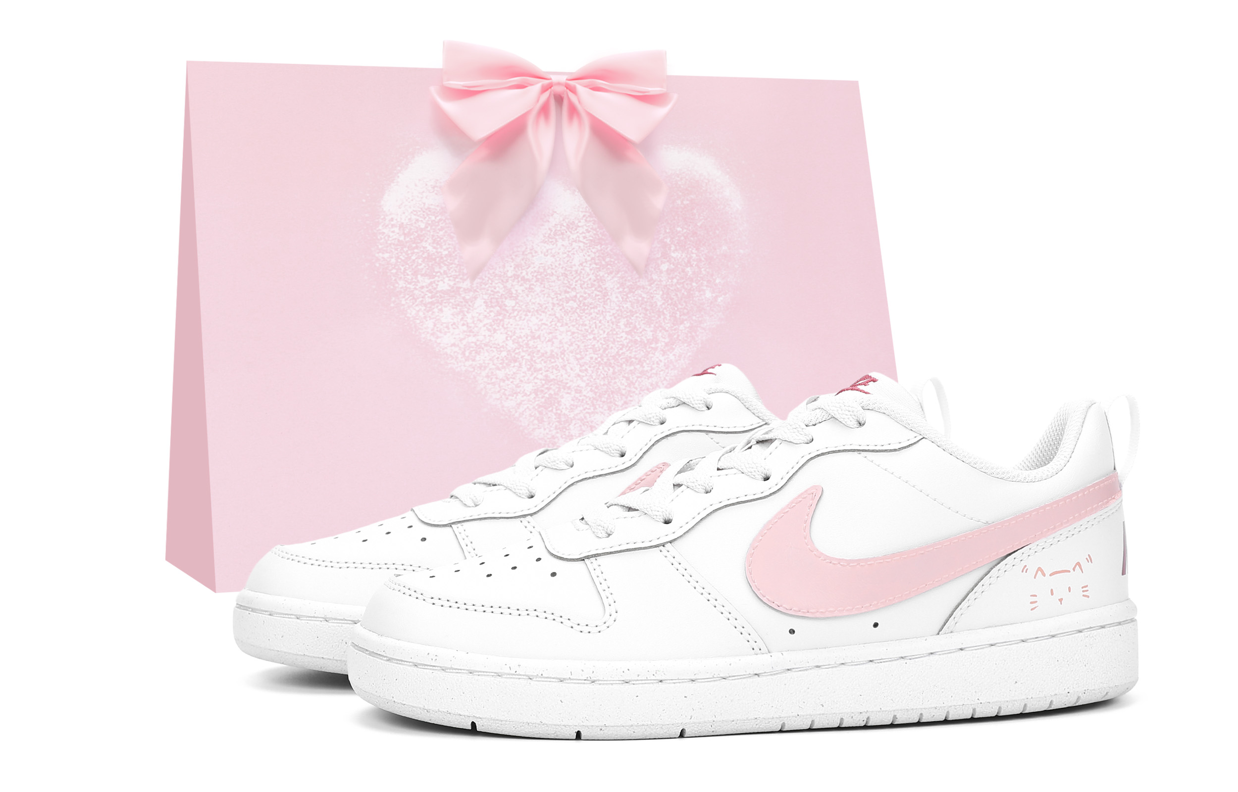 Nike Court Borough Low top Kids' Skateboarding Shoes White Pink Teenagers
Nike Court Borough Low top Kids' Skateboarding Shoes White Pink Teenagers