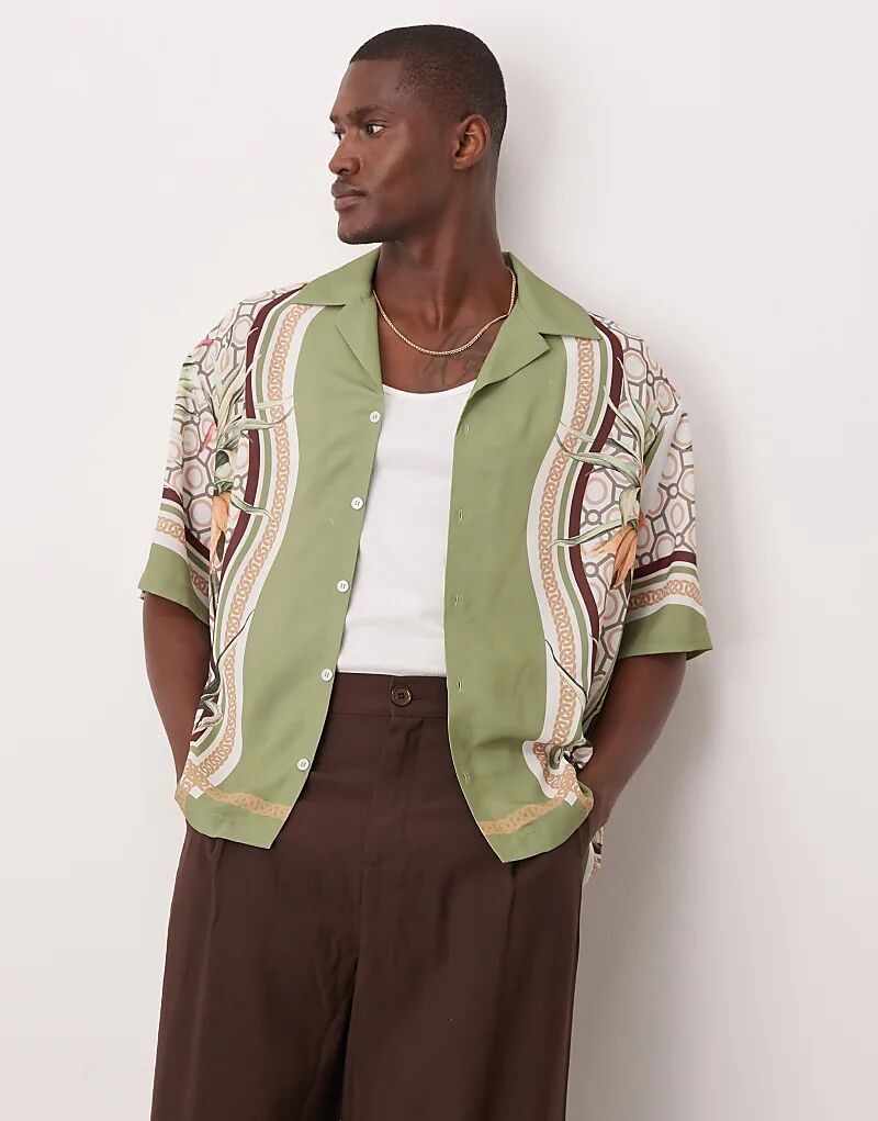 Рубашка свободного кроя из атласа ASOS DESIGN с принтом зеленого цвета
Рубашка свободного кроя из атласа ASOS DESIGN с принтом зеленого цвета