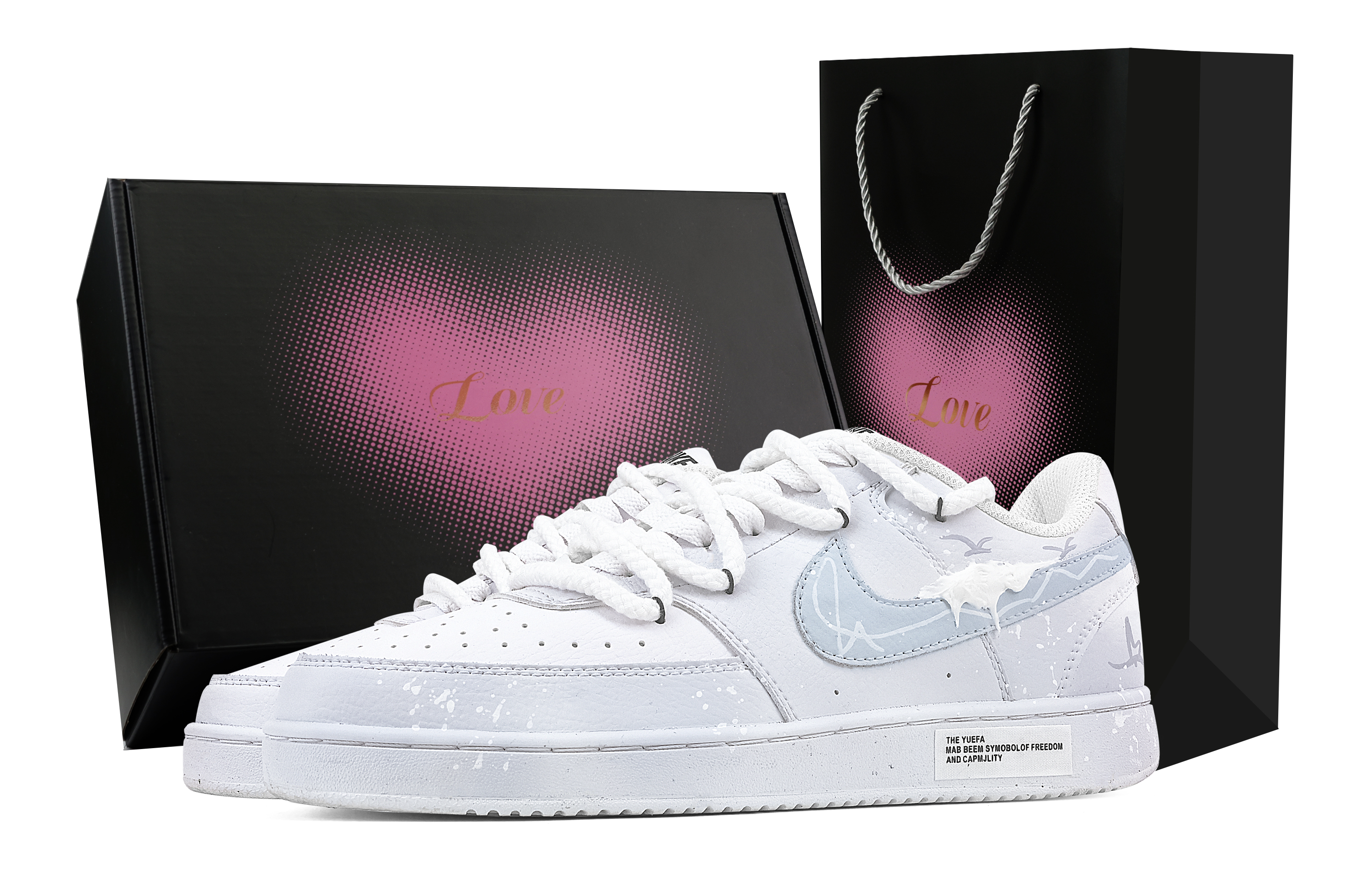 Nike Кроссовки для скейтборда Court Vision 1 Frost Feather Wave, Heart Box, устойчивые к скольжению, низкие, мужские, цвет белый, синий
Nike Кроссовки для скейтборда Court Vision 1 Frost Feather Wave, Heart Box, устойчивые к скольжению, низкие, мужские, цвет белый, синий