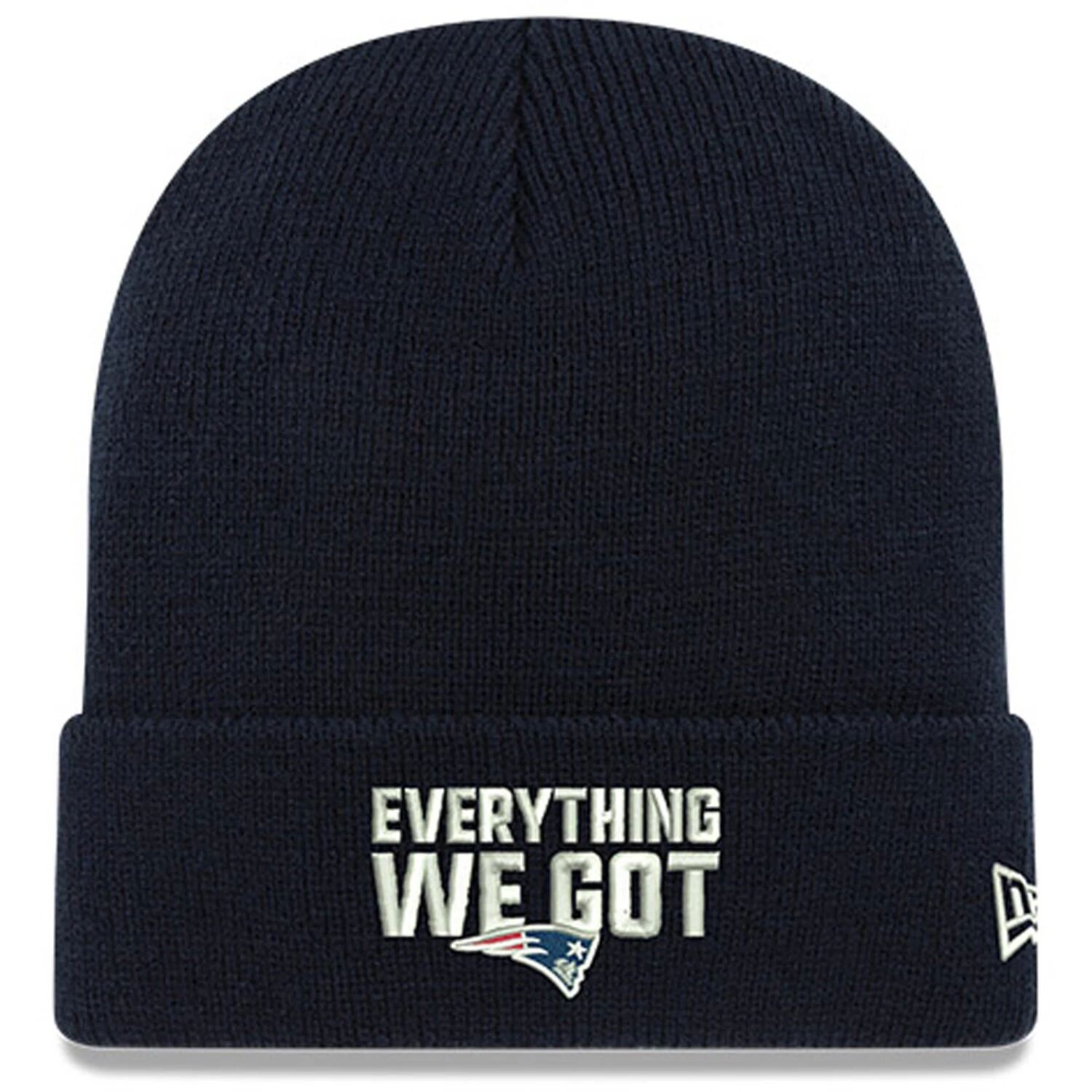 Мужская вязаная шапка New Era Navy New England Patriots Everything We Got с манжетами
Мужская вязаная шапка New Era Navy New England Patriots Everything We Got с манжетами