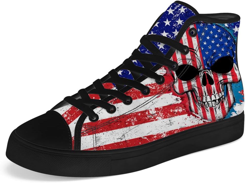 Кеды Chebing Skull с высоким верхом для мужчин и женщин, с американским флагом, высокие холщовые туфли на шнуровке, повседневная обувь, подарок для папы и мамы, красный/синий
Кеды Chebing Skull с высоким верхом для мужчин и женщин, с американским флагом, высокие холщовые туфли на шнуровке, повседневная обувь, подарок для папы и мамы, красный/синий