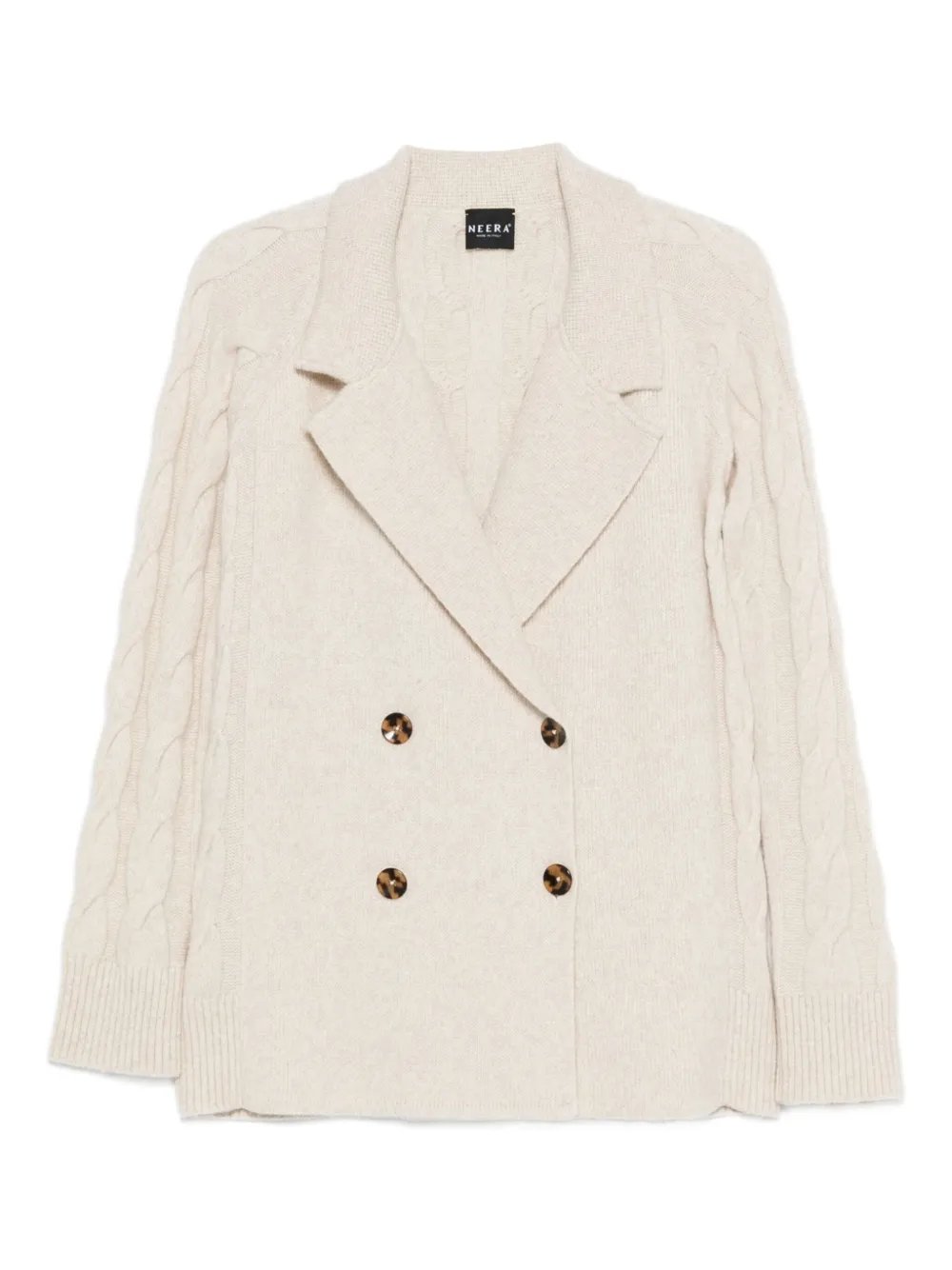 Кардиган с косичной вязкой и двубортной застежкой Neera, бежевый
Кардиган с косичной вязкой и двубортной застежкой Neera, бежевый