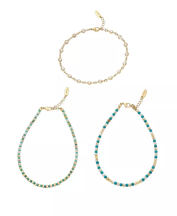 Комплект браслетов на лодыжку из бирюзы и искусственного жемчуга Ettika, gold-tone
Комплект браслетов на лодыжку из бирюзы и искусственного жемчуга Ettika, gold-tone