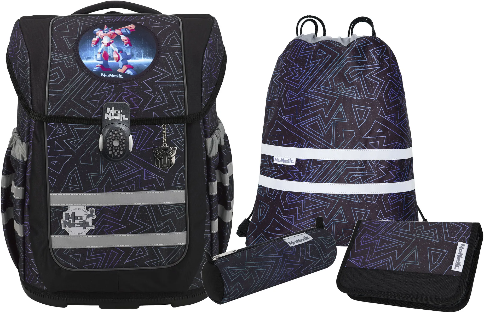 Школьная сумка McNeill "Ergo Compacto, Tron", светоотражающие полосы на лямках, светоотражающие поверхности, включая пенал, спортивную сумку, рулончик для карандашей и магнит с мотивом, цвет Tron
Школьная сумка McNeill "Ergo Compacto, Tron", светоотражающие полосы на лямках, светоотражающие поверхности, включая пенал, спортивную сумку, рулончик для карандашей и магнит с мотивом, цвет Tron