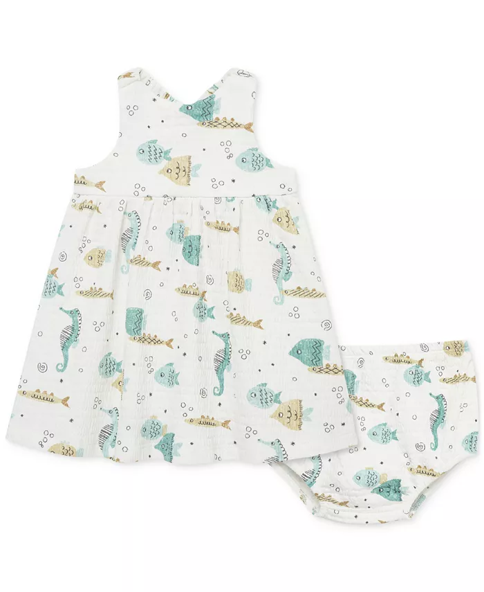 Детский комплект для девочки: платье и трусики Aquatic, 2 предмета Little Me, слоновая кость/кремовый
Детский комплект для девочки: платье и трусики Aquatic, 2 предмета Little Me, слоновая кость/кремовый