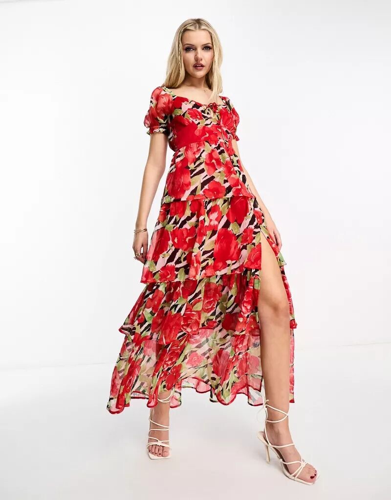 Многоярусное шифоновое платье макси с зебровым цветочным принтом Miss Selfridge для особых случаев
Многоярусное шифоновое платье макси с зебровым цветочным принтом Miss Selfridge для особых случаев