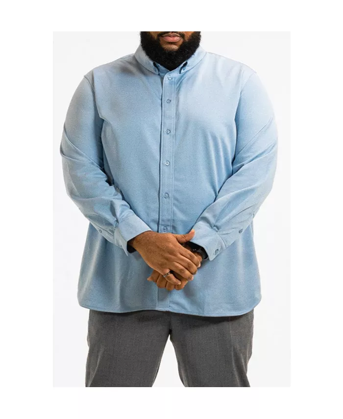 Рубашка для поездок Big & Tall с длинным рукавом на пуговицах Regent Row, синий 
Рубашка для поездок Big & Tall с длинным рукавом на пуговицах Regent Row, синий