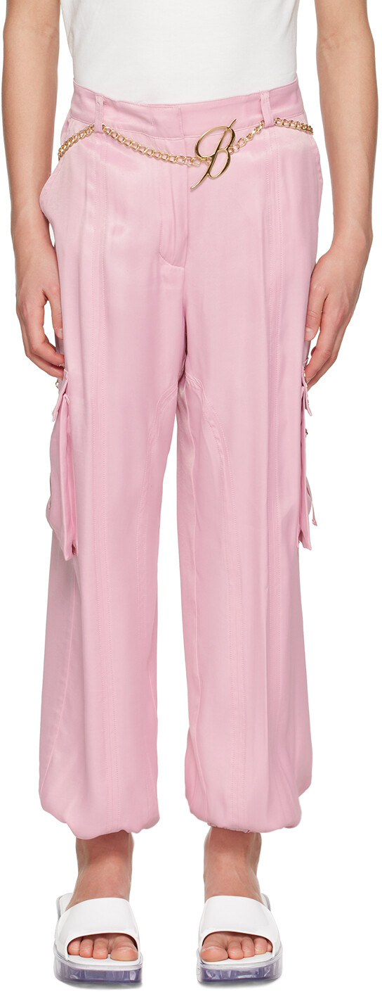 Детские розовые брюки-карго с поясом Miss Blumarine
Детские розовые брюки-карго с поясом Miss Blumarine