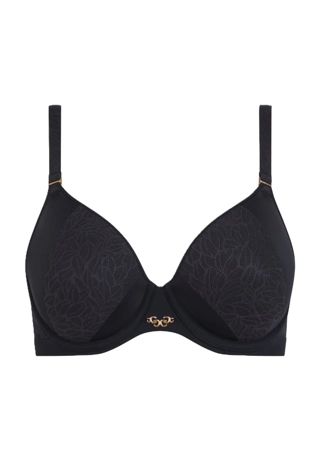 Бюстгальтер на косточках "чистое кружево" декоративная деталь Chantelle, черный 
Бюстгальтер на косточках "чистое кружево" декоративная деталь Chantelle, черный