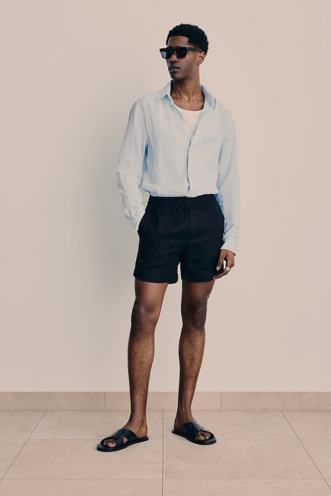 Льняная рубашка стандартного кроя H&M, голубой
Льняная рубашка стандартного кроя H&M, голубой