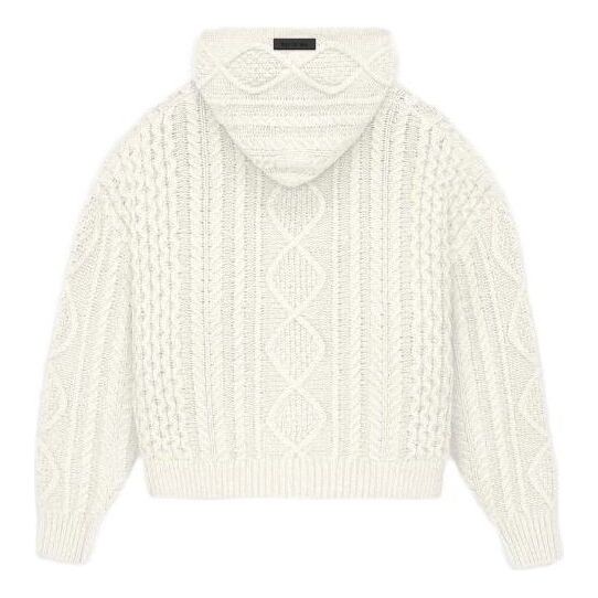 Толстовка Fear of God Essentials FW23 Cable Knit Hoodie 'Cloud Dancer', белый 
Толстовка Fear of God Essentials FW23 Cable Knit Hoodie 'Cloud Dancer', белый