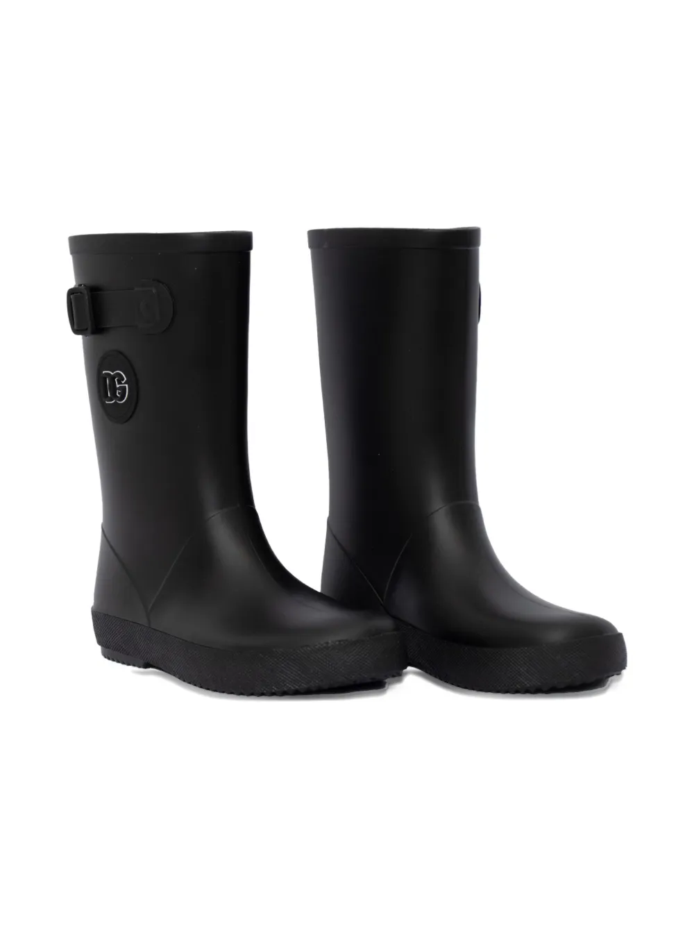 Резиновые сапоги с логотипом на пряжке Dolce & Gabbana Kids, черный 
Резиновые сапоги с логотипом на пряжке Dolce & Gabbana Kids, черный