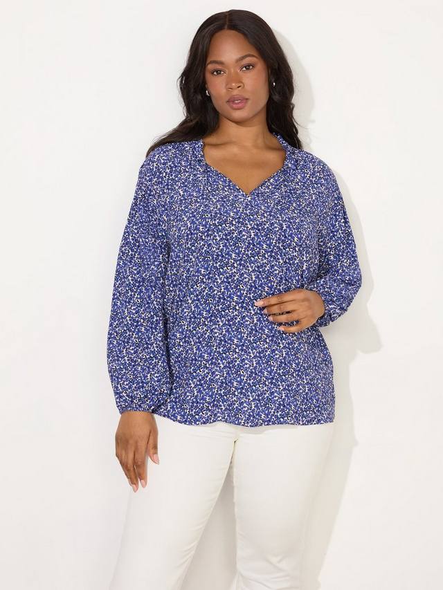 Топ-реглан с гофрированным рукавом curve ditsy Live Unlimited, синий
Топ-реглан с гофрированным рукавом curve ditsy Live Unlimited, синий