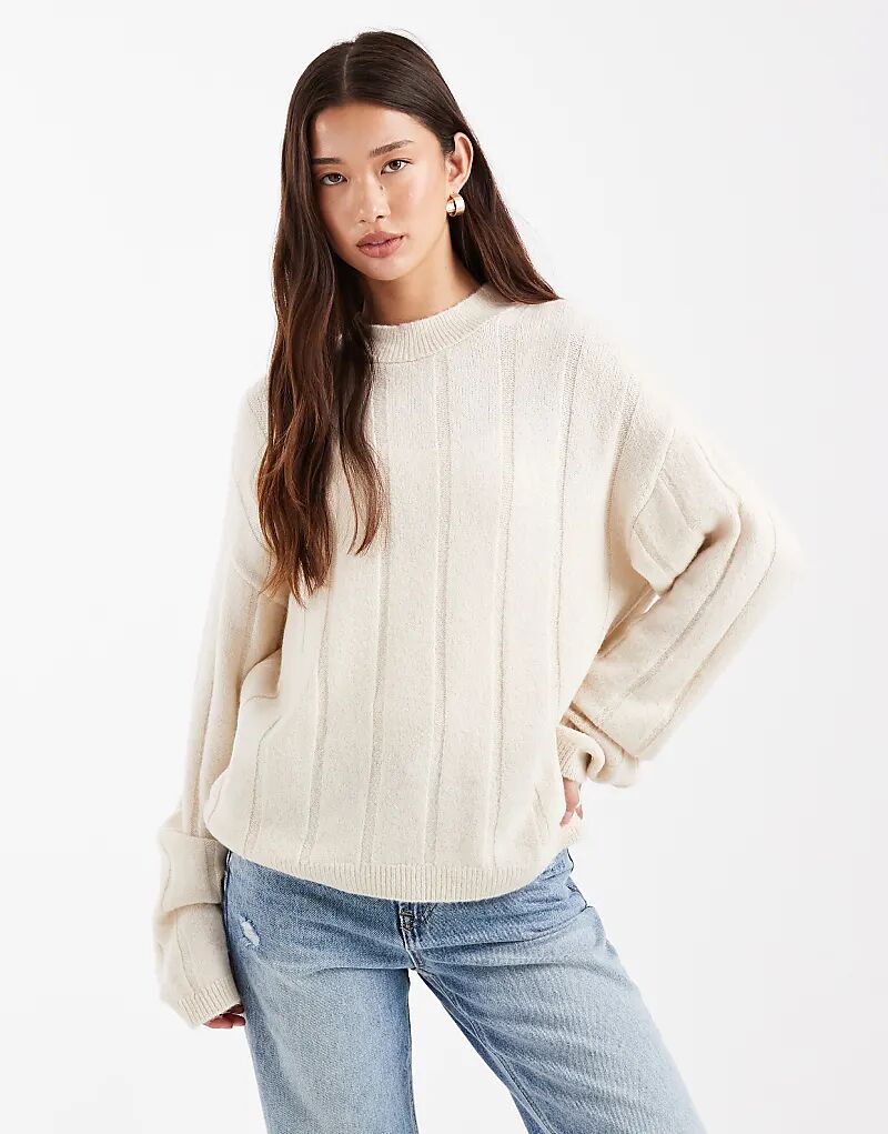 Пушистый вязаный джемпер в рубчик от ASOS DESIGN цвета экрю
Пушистый вязаный джемпер в рубчик от ASOS DESIGN цвета экрю