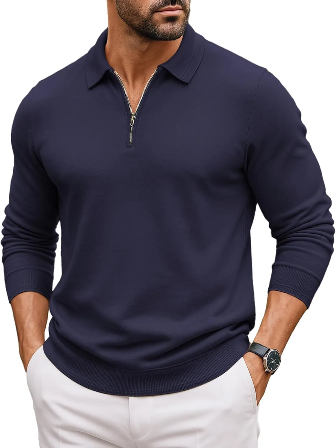 COOFANDY мужской поло-свитер с длинным рукавом и молнией на четверть
COOFANDY мужской поло-свитер с длинным рукавом и молнией на четверть