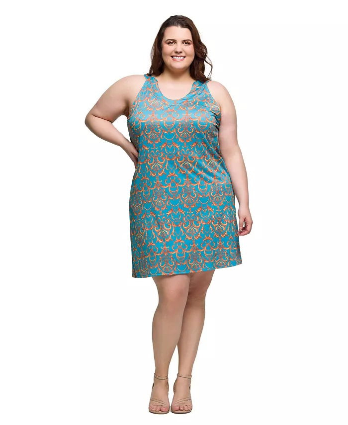 Платье-трапеция без рукавов до колена больших размеров 24seven Comfort Apparel, синий
Платье-трапеция без рукавов до колена больших размеров 24seven Comfort Apparel, синий