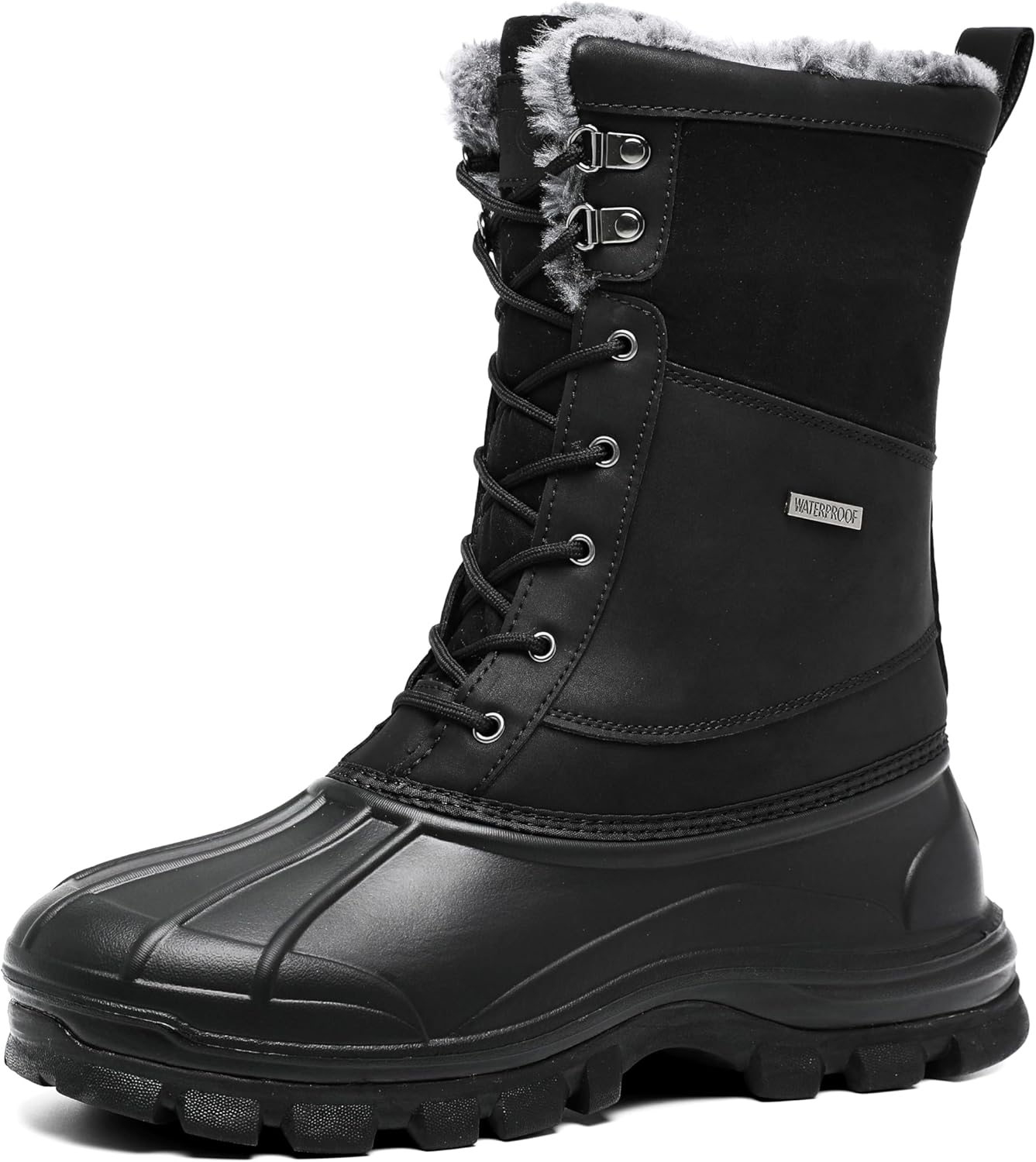 Мужские водонепроницаемые зимние ботинки GoodValue с утеплителем, меховой подкладкой и противоскользящей резиновой подошвой для походов и работы, повседневная уличная обувь, черный
Мужские водонепроницаемые зимние ботинки GoodValue с утеплителем, меховой подкладкой и противоскользящей резиновой подошвой для походов и работы, повседневная уличная обувь, черный