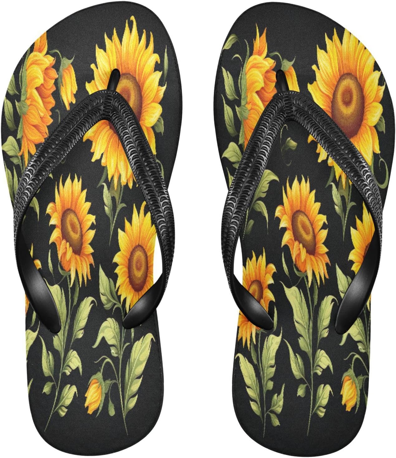 Женские и мужские пляжные шлепанцы с подсолнухами, черные резиновые туфли на плоской подошве, нескользящие летние тапочки для прогулок Sinestour
Женские и мужские пляжные шлепанцы с подсолнухами, черные резиновые туфли на плоской подошве, нескользящие летние тапочки для прогулок Sinestour