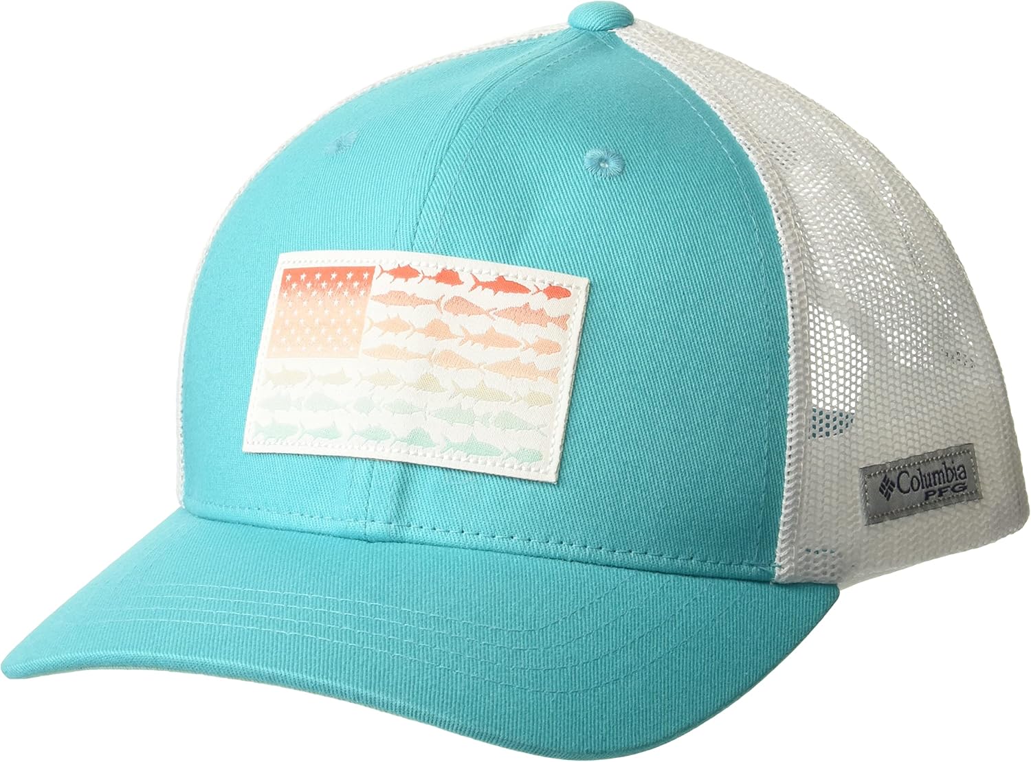 Columbia Unisex Kids PFG Fish Flag Snap Back, Ocean Teal/White
Columbia Unisex Kids PFG Fish Flag Snap Back, Ocean Teal/White