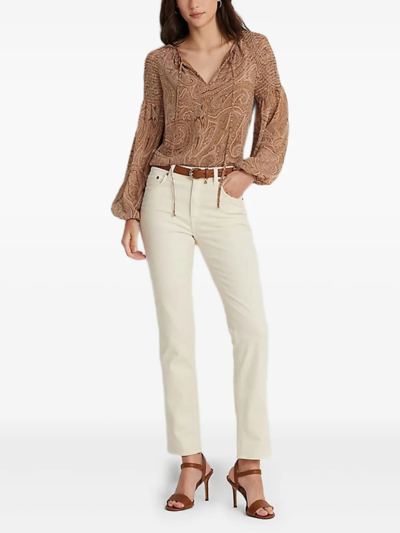 Блузка с принтом и рукавами-фонариками Lauren Ralph Lauren, коричневый
Блузка с принтом и рукавами-фонариками Lauren Ralph Lauren, коричневый