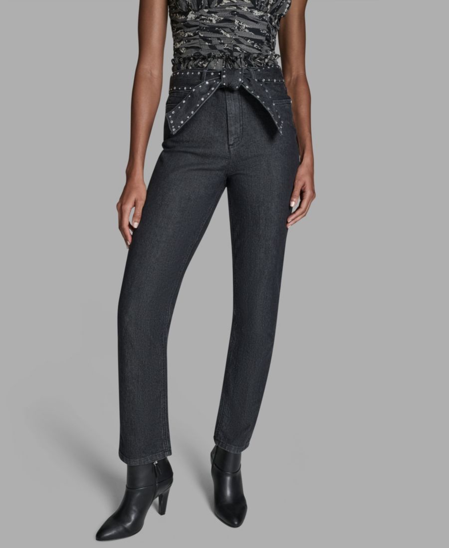 Женские джинсы прямого кроя с завышенной талией и люверсами BCBG, Noir Denim
Женские джинсы прямого кроя с завышенной талией и люверсами BCBG, Noir Denim