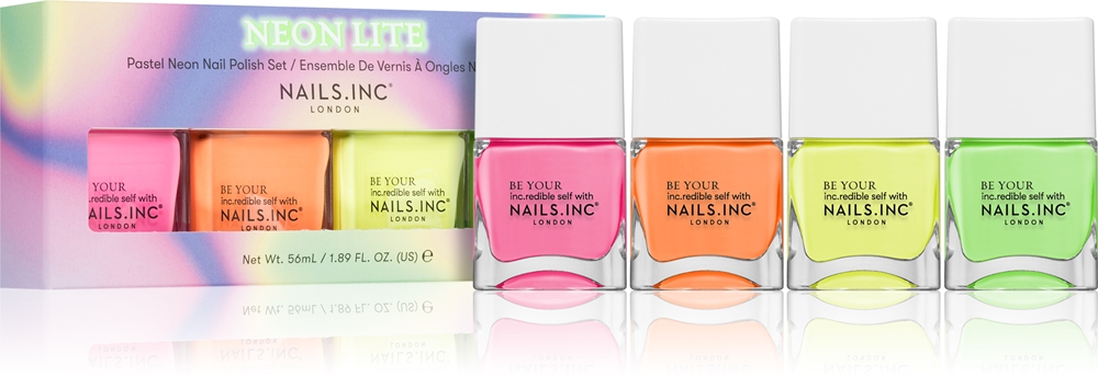 Набор лаков для ногтей Neon Lite Nails Inc., 4× 14 мл
Набор лаков для ногтей Neon Lite Nails Inc., 4× 14 мл