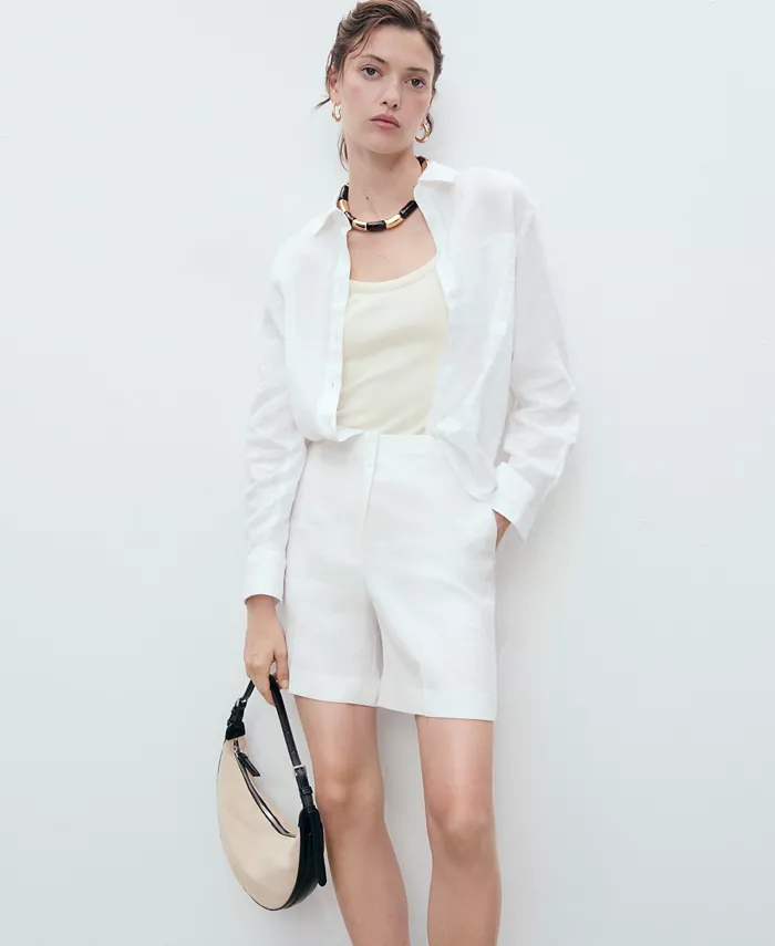 Женские льняные шорты прямого кроя MANGO, коричневый/бежевый
Женские льняные шорты прямого кроя MANGO, коричневый/бежевый