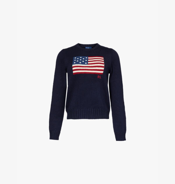 Американский флаг-интарсия хлопковый джемпер стандартного кроя Polo Ralph Lauren, синий
Американский флаг-интарсия хлопковый джемпер стандартного кроя Polo Ralph Lauren, синий