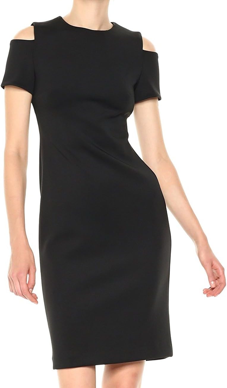 Женское платье-футляр Calvin Klein с круглым вырезом и открытыми плечами, Black
Женское платье-футляр Calvin Klein с круглым вырезом и открытыми плечами, Black