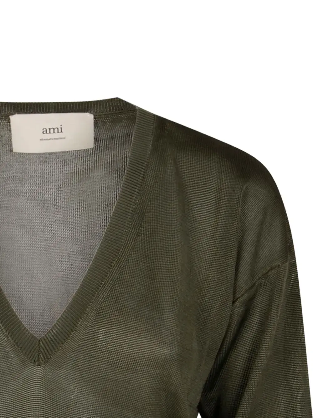 Ребристый трикотажный свитер с V-образным вырезом AMIRI, зеленый
Ребристый трикотажный свитер с V-образным вырезом AMIRI, зеленый