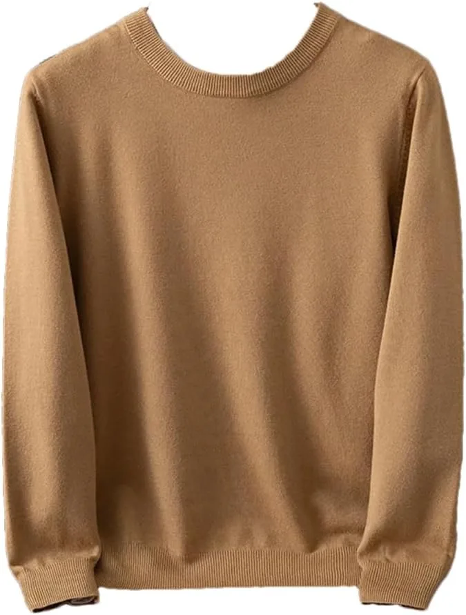 Мужской свитер из мериносовой шерсти с круглым вырезом и длинными рукавами
Мужской свитер из мериносовой шерсти с круглым вырезом и длинными рукавами