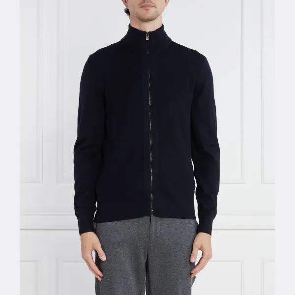 Свитер обычного кроя из непрозрачной шерсти Boss, синий 
Свитер обычного кроя из непрозрачной шерсти Boss, синий