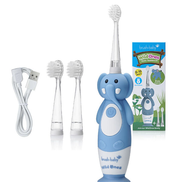 Звуковая зубная щетка для детей 0-10л слон, 1 шт. Brush-Baby Wildones rechargeable toothbrush
Звуковая зубная щетка для детей 0-10л слон, 1 шт. Brush-Baby Wildones rechargeable toothbrush