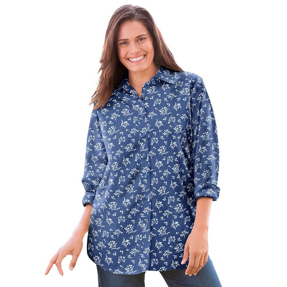 Женщина в женской идеальной рубашке с длинным рукавом больших размеров Woman Within, цвет Royal Navy Linear
Женщина в женской идеальной рубашке с длинным рукавом больших размеров Woman Within, цвет Royal Navy Linear