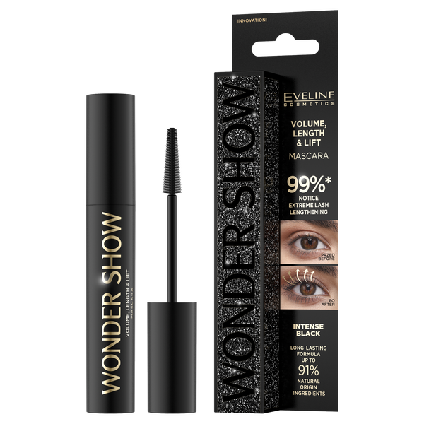 Утолщающая-удлиняющая-подтягивающая тушь для ресниц, 7 мл Eveline Cosmetics Wonder show
Утолщающая-удлиняющая-подтягивающая тушь для ресниц, 7 мл Eveline Cosmetics Wonder show