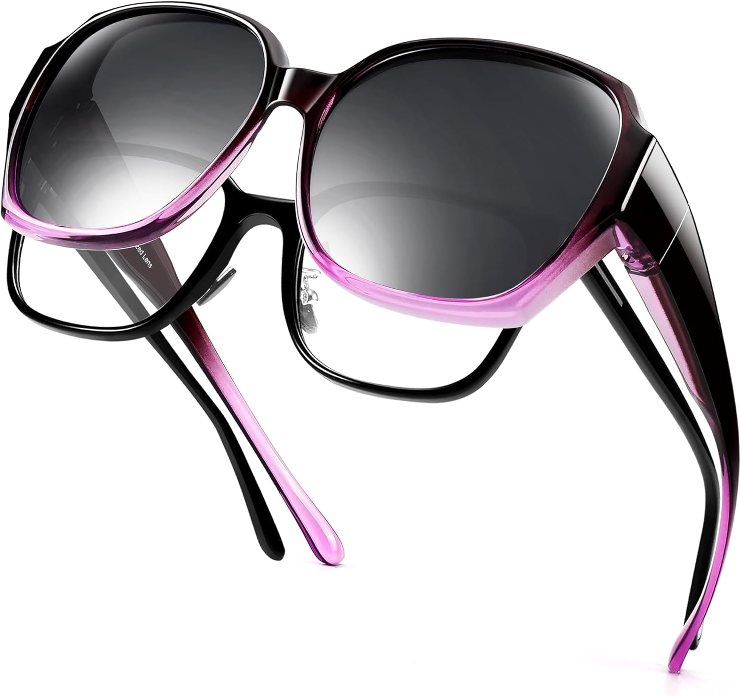 Поляризованные солнцезащитные очки для женщин, надеваемые поверх обычных очков, увеличенного размера, защита от УФ-излучения UV400 Paukis, K04 Gradient Purple/Grey Lens
Поляризованные солнцезащитные очки для женщин, надеваемые поверх обычных очков, увеличенного размера, защита от УФ-излучения UV400 Paukis, K04 Gradient Purple/Grey Lens