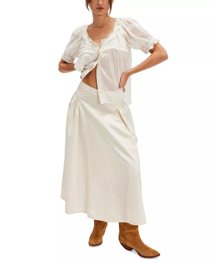 Женская хлопковая макси-юбка Katia с боковыми сборками Free People, белый
Женская хлопковая макси-юбка Katia с боковыми сборками Free People, белый