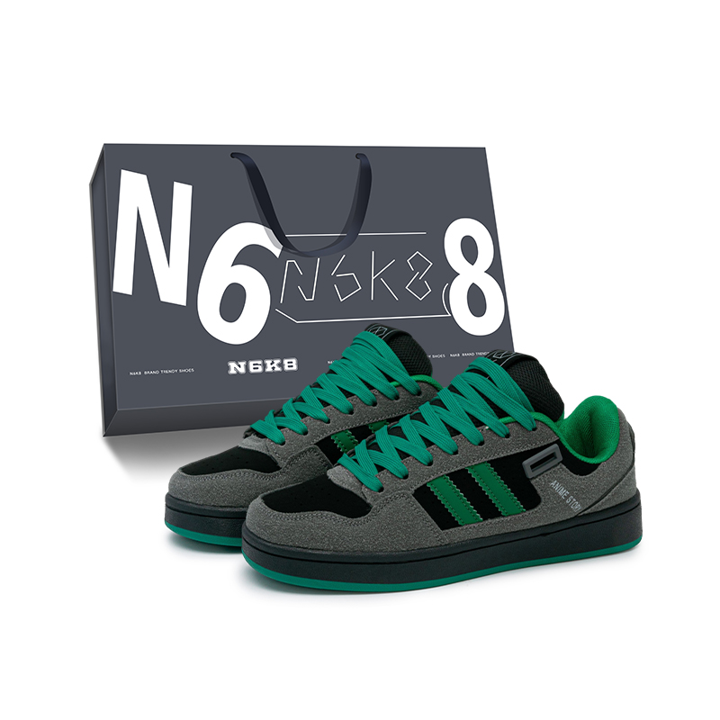 N6K8 Нескользящие легкие низкие скейтерские кроссовки унисекс черно-зеленые, цвет Black Green
N6K8 Нескользящие легкие низкие скейтерские кроссовки унисекс черно-зеленые, цвет Black Green