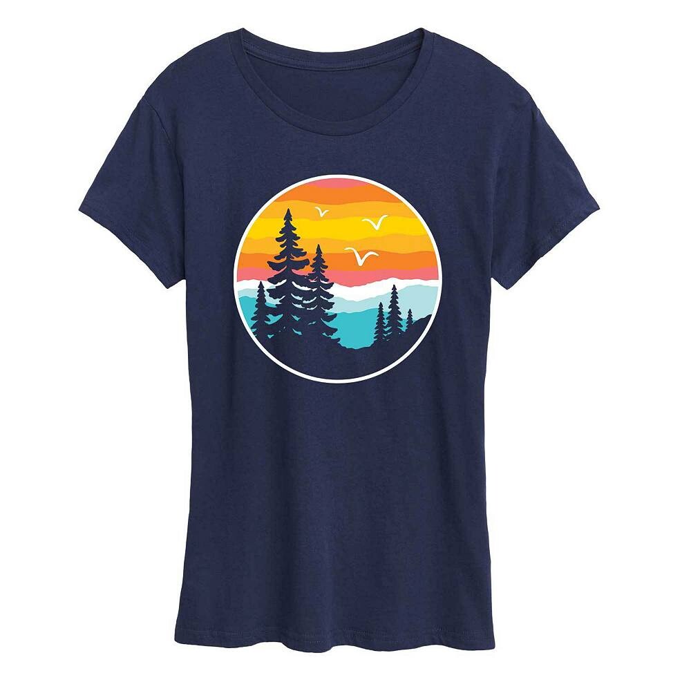 Женская круглая футболка с рисунком Sunset Mountain Licensed Character, темно-синий
Женская круглая футболка с рисунком Sunset Mountain Licensed Character, темно-синий
